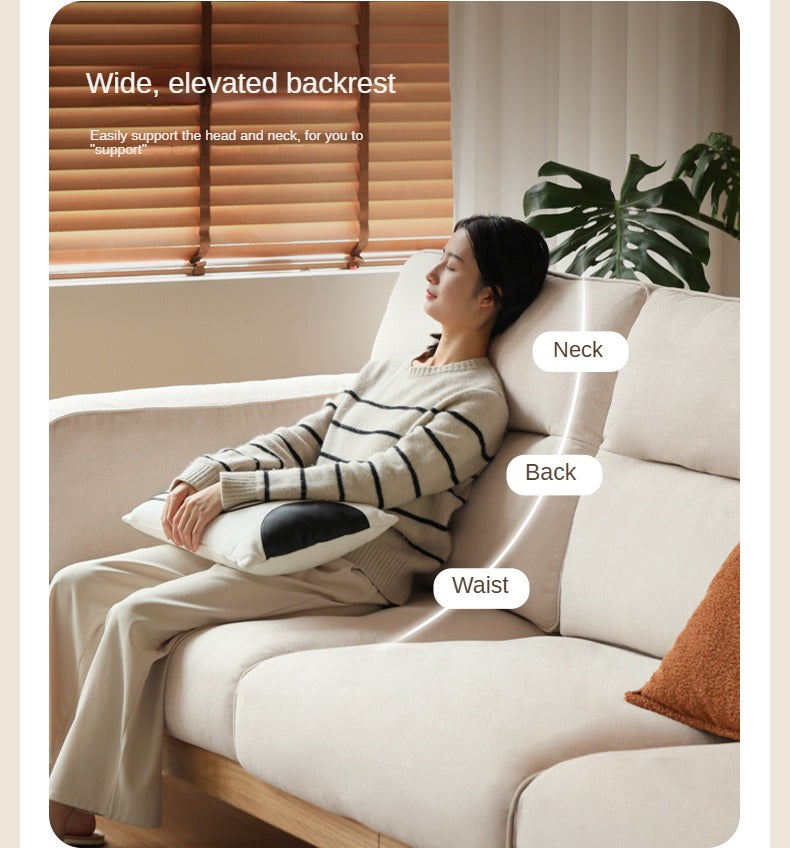 Oak, Ash Solid Wood genuine leather, fabrics High Back Sofa