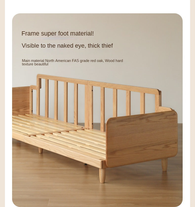 Oak, Ash Solid Wood genuine leather, fabrics High Back Sofa