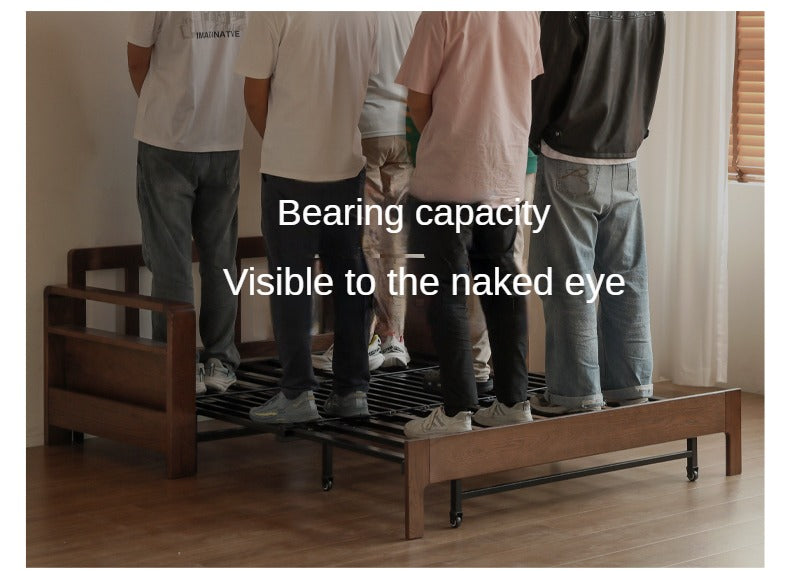 Oak Solid Wood Folding Sofa Bed.