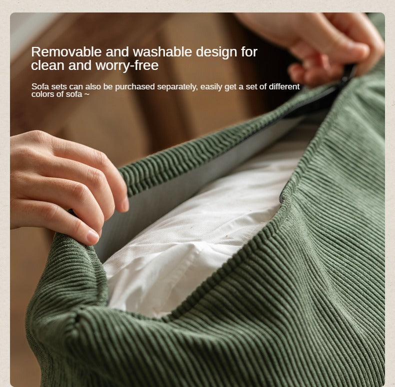 Black Walnut Solid Wood Genuine Leather Sofa.