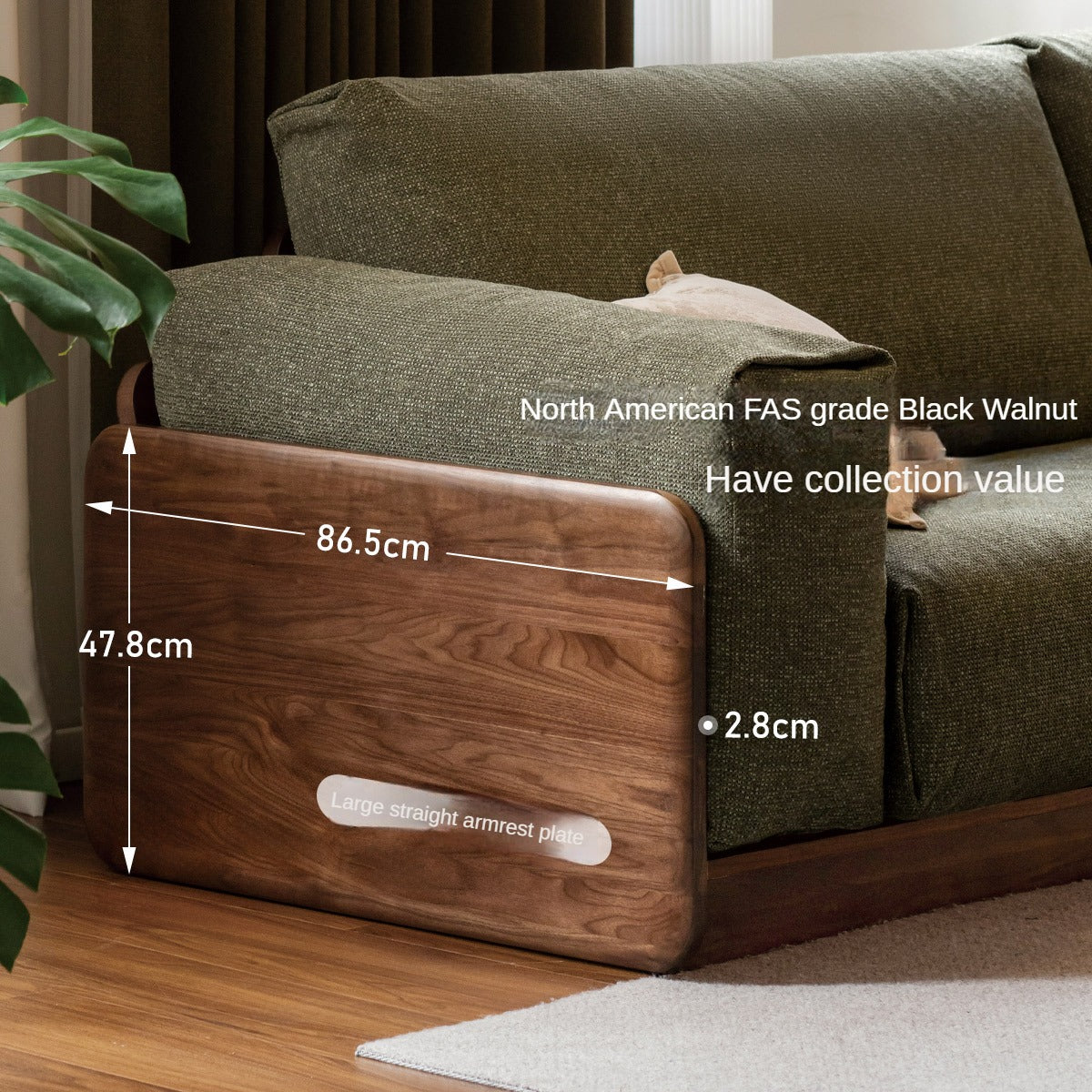 Black Walnut Solid Wood Italian Light Luxury.