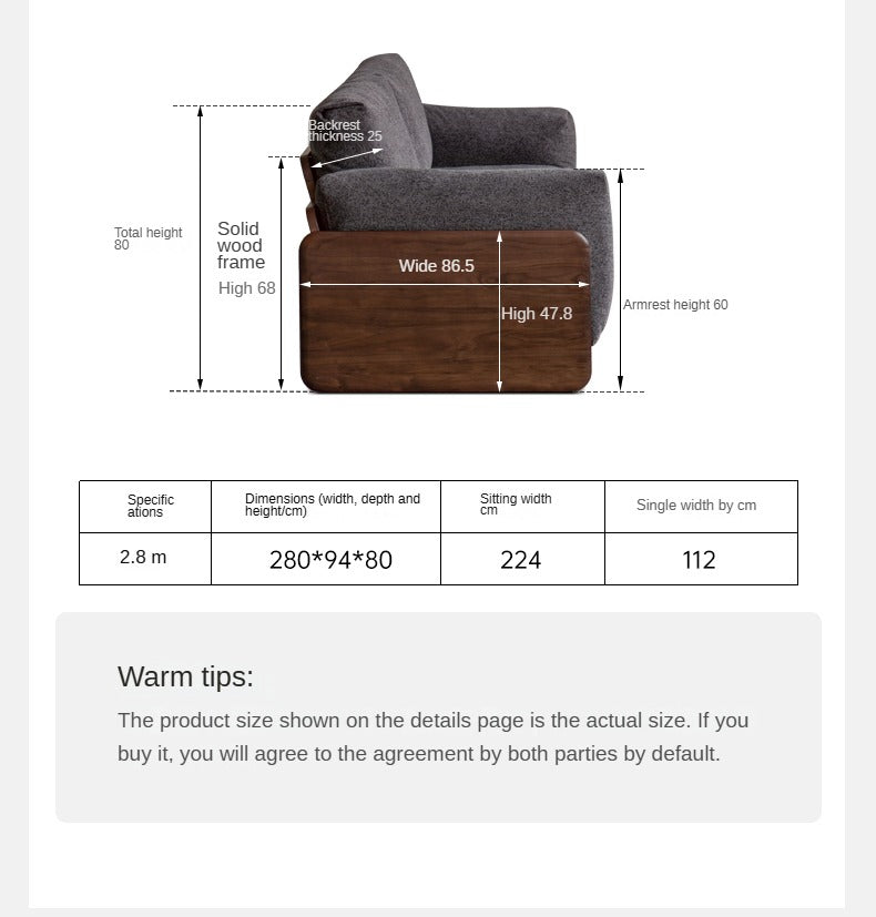 Black Walnut Solid Wood Italian Light Luxury.