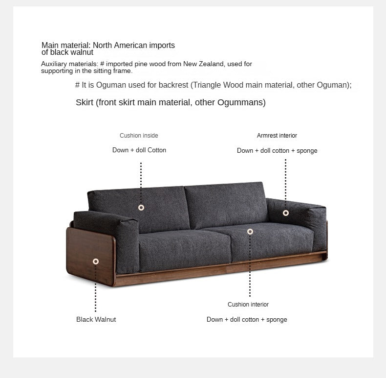 Black Walnut Solid Wood Italian Light Luxury.