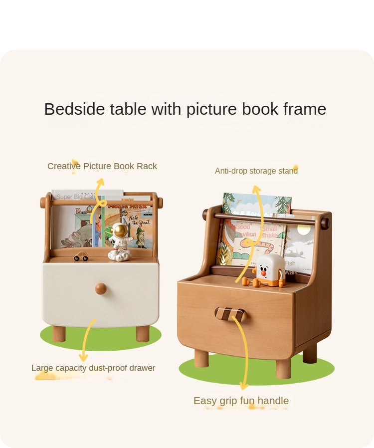 Beech Solid Wood Children's Nightstand.