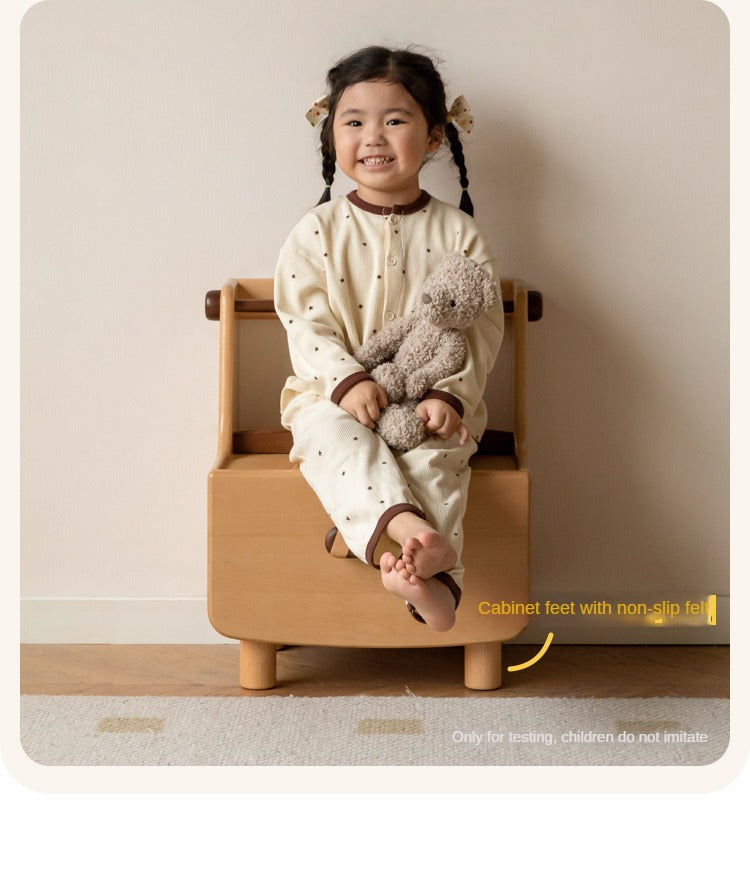 Beech Solid Wood Children's Nightstand.