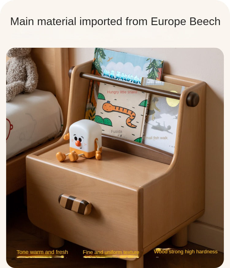 Beech Solid Wood Children's Nightstand.