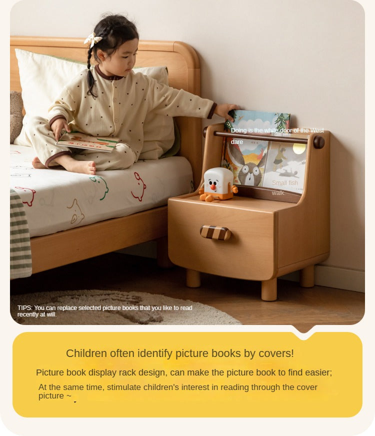 Beech Solid Wood Children's Nightstand.
