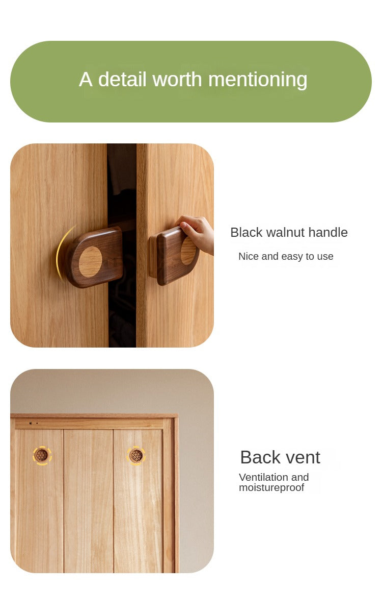 Oak Solid Wood Children's Wardrobe -