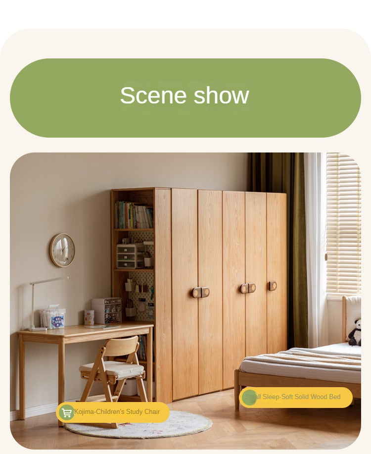 Oak Solid Wood Children's Wardrobe -