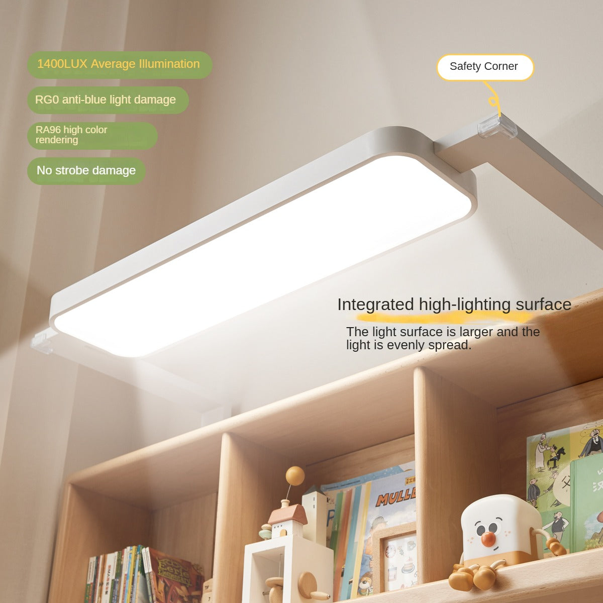 Beech Solid Wood Children's Study Table Eye Protection Lamp