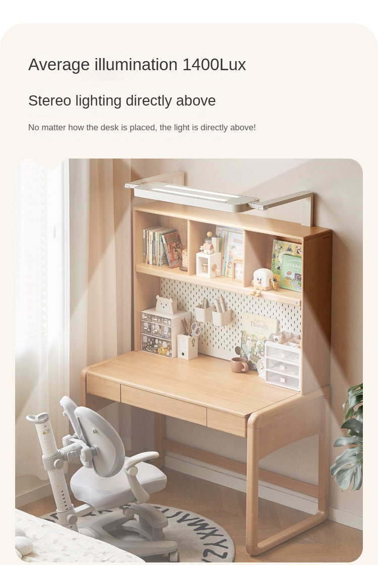 Beech Solid Wood Children's Study Table Eye Protection Lamp