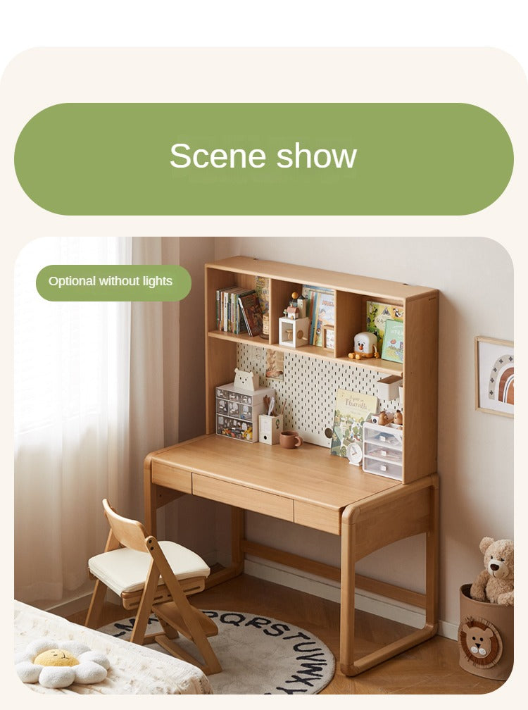 Beech Solid Wood Children's Study Table Eye Protection Lamp