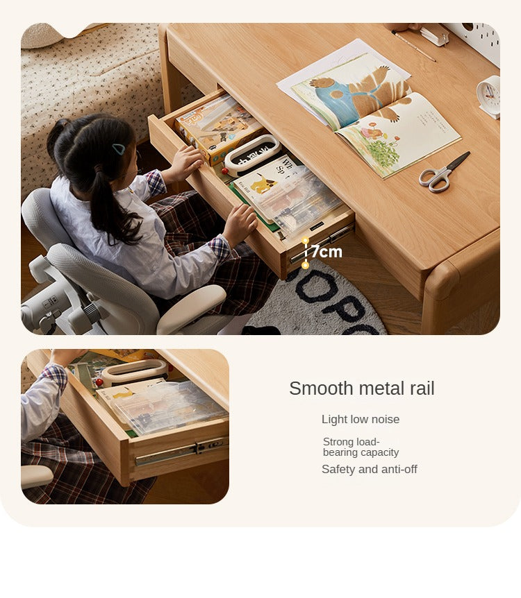 Beech Solid Wood Children's Study Table Eye Protection Lamp