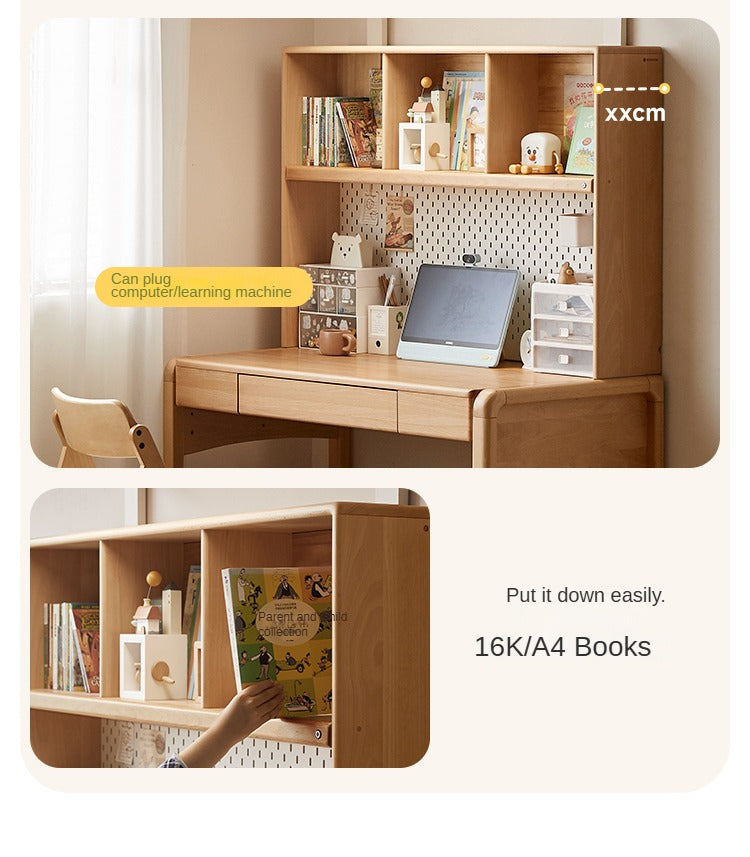 Beech Solid Wood Children's Study Table Eye Protection Lamp