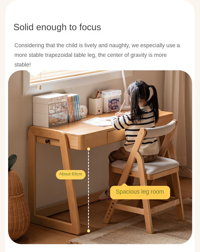 Beech Solid Wood Children's Study Table