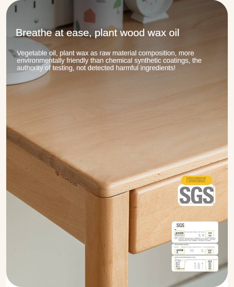 Beech Solid Wood, Solid Rubberwood Children's Desk