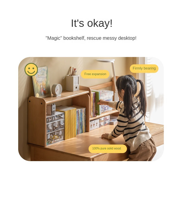 Beech, Oak, Poplar Solid Wood Children's Shelves Multi-function