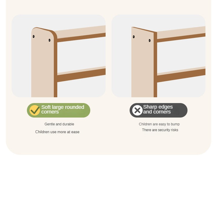 Beech, Oak, Poplar Solid Wood Children's Shelves Multi-function