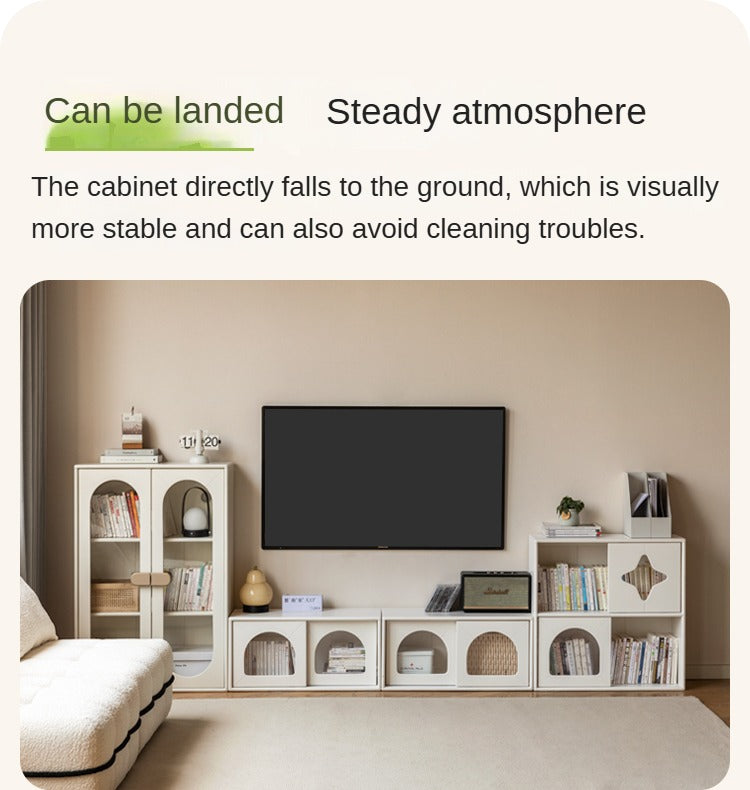 Rubber Solid Wood Children's Cream Style Сombination Bookshelf