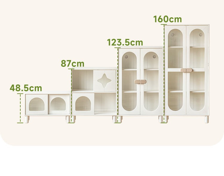 Rubber Solid Wood Children's Cream Style Сombination Bookshelf