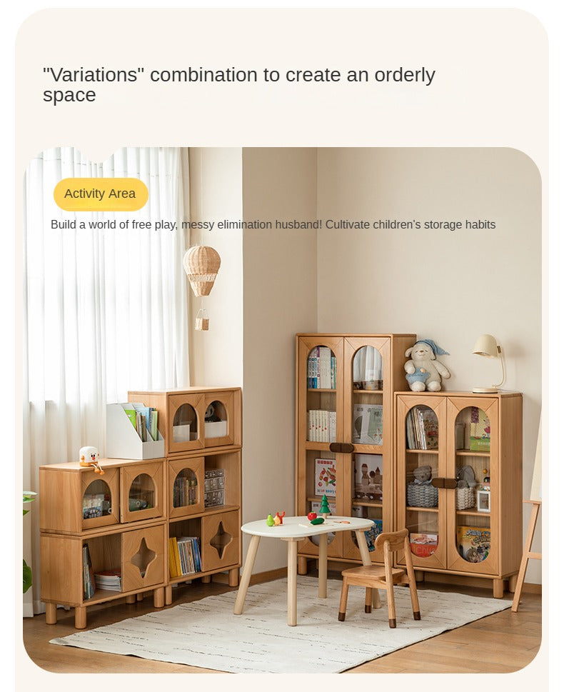Beech Solid Wood Children's Сombination Bookshelf