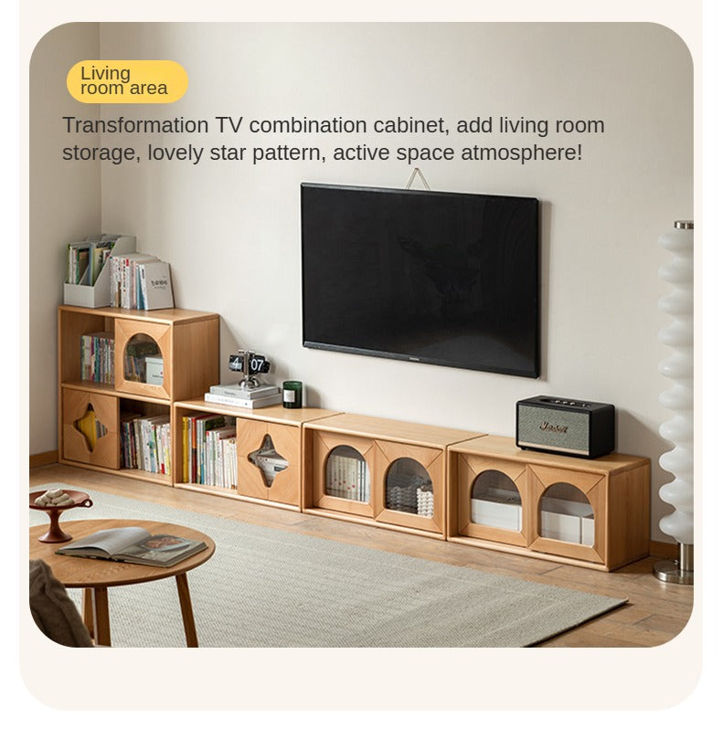 Beech Solid Wood Children's Сombination Bookshelf