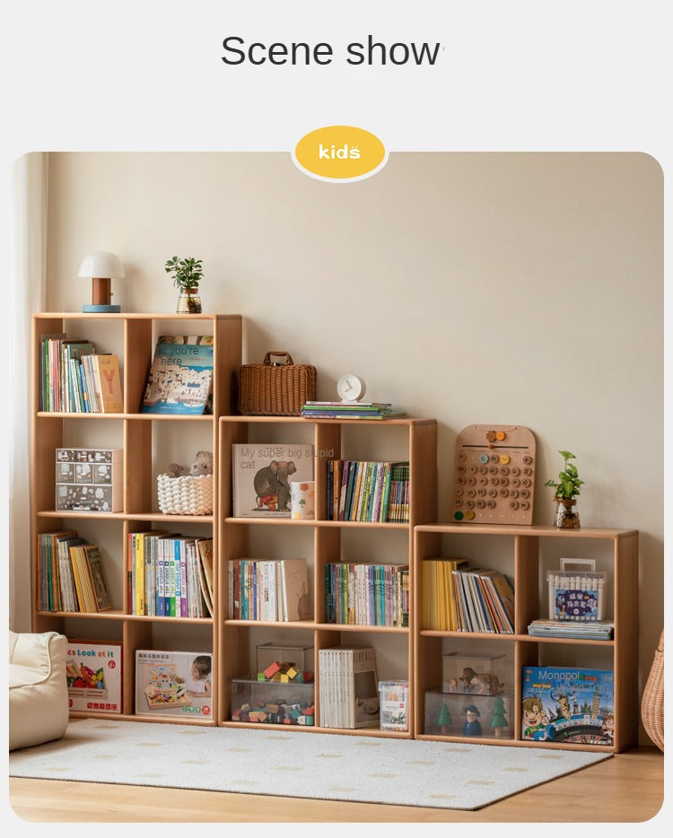 Beech Solid Wood Multi-layer Children's Combination Bookshelf