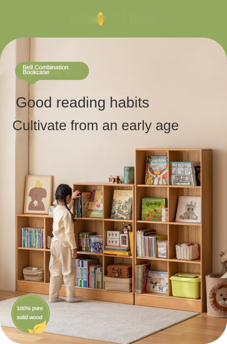 Beech Solid Wood Children's Combination Bookshelf