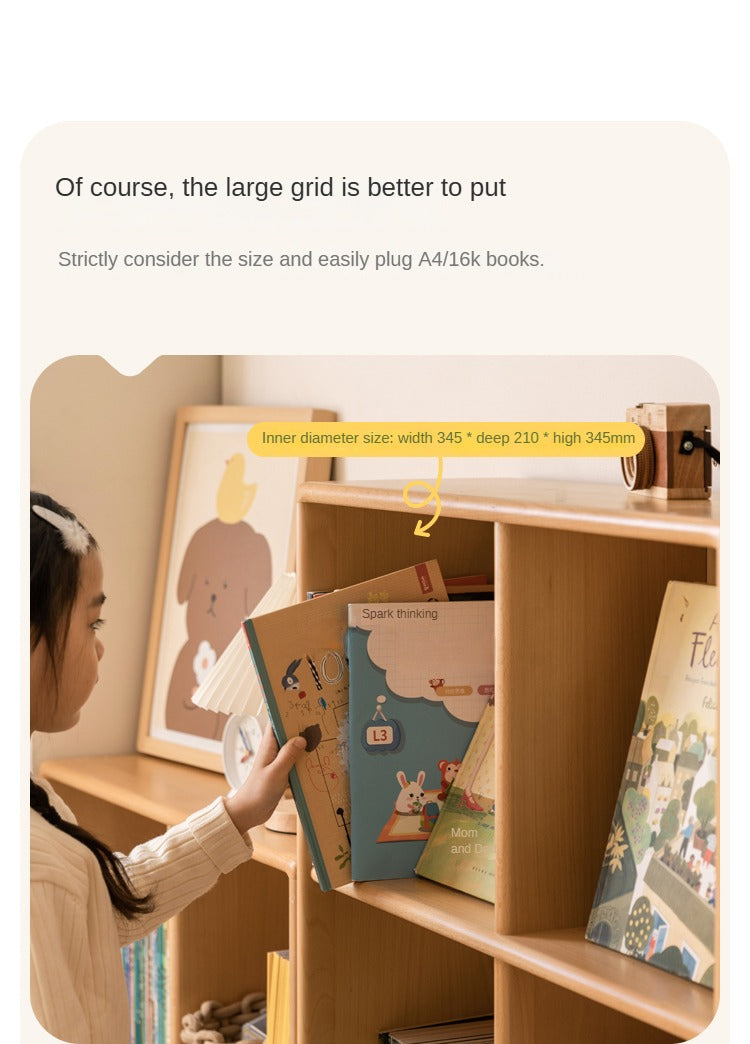 Beech Solid Wood Children's Combination Bookshelf