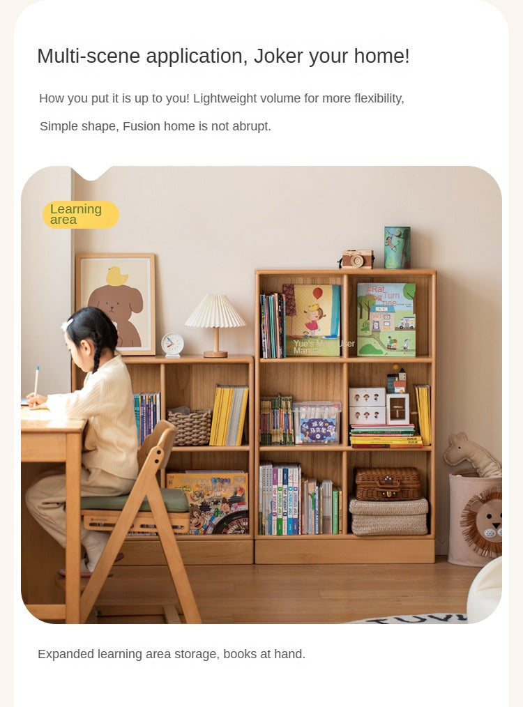 Beech Solid Wood Children's Combination Bookshelf