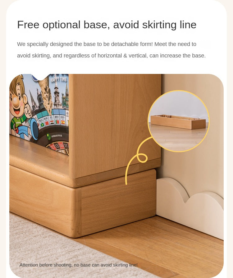 Beech Solid Wood Children's Combination Bookshelf