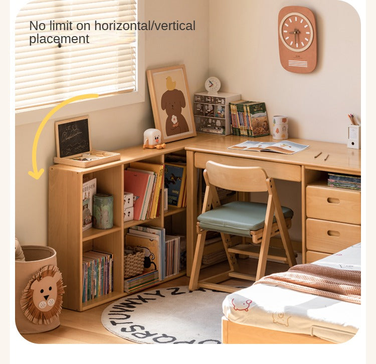 Beech Solid Wood Children's Combination Bookshelf