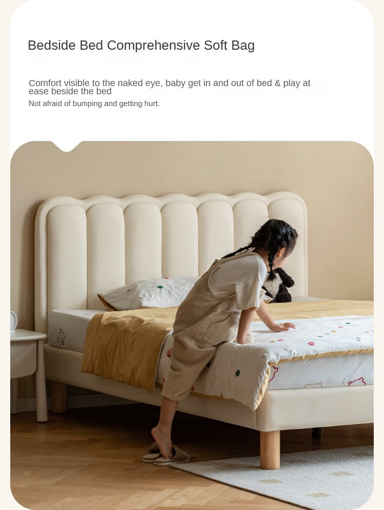 Organic leather cream style white Children's Bed