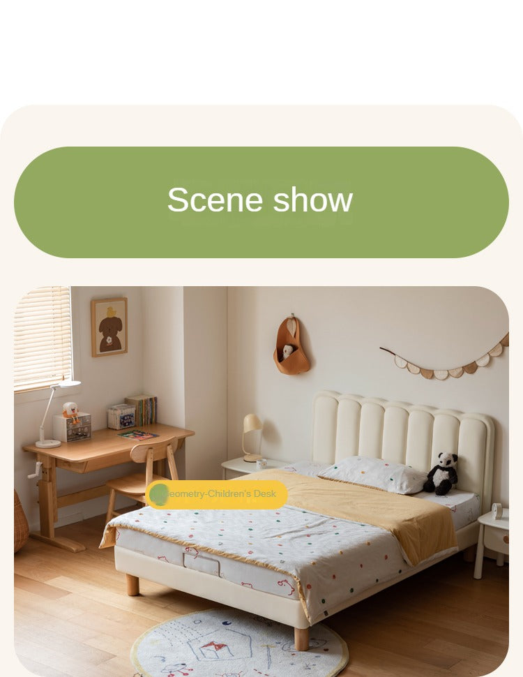 Organic leather cream style white Children's Bed