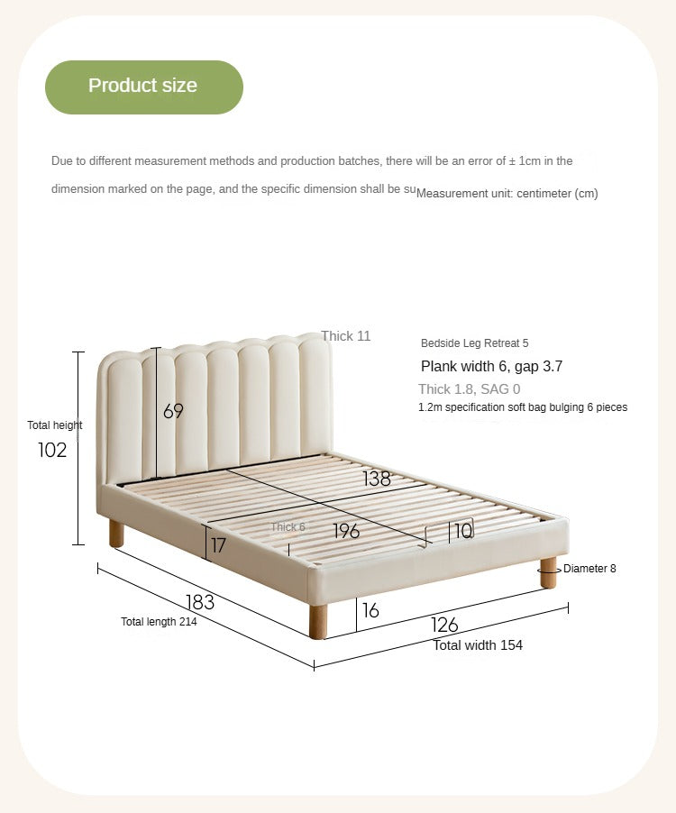 Organic leather cream style white Children's Bed