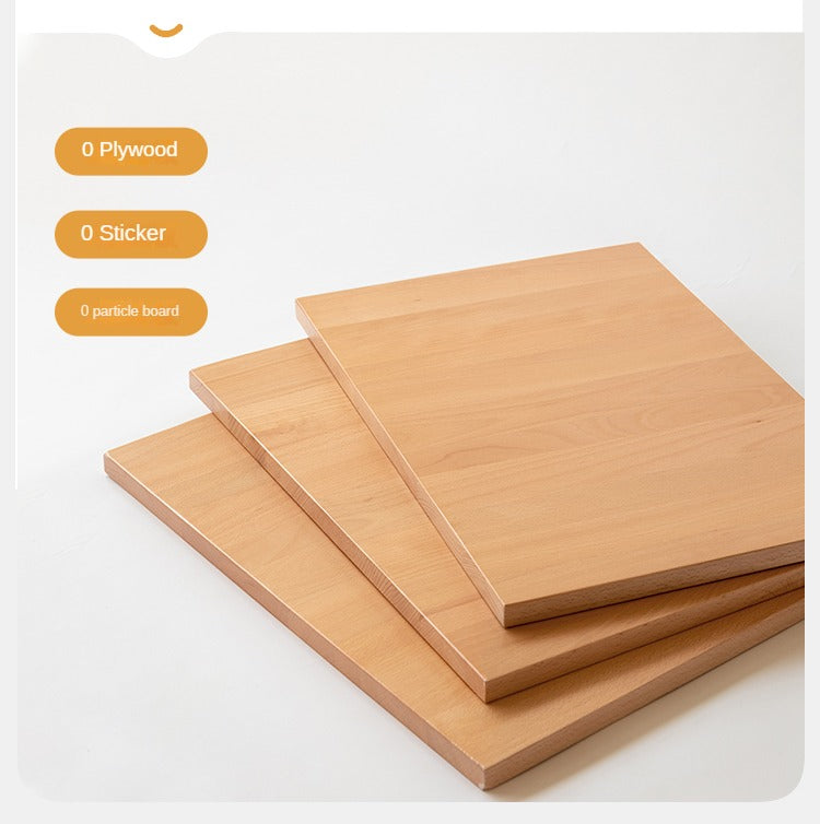 Beech Solid Wood TV Cabinet Open Storage.