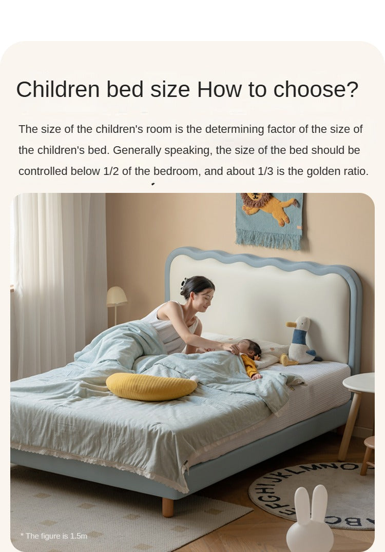 Organic Leather Children's Soft Bed Boys and Girls.