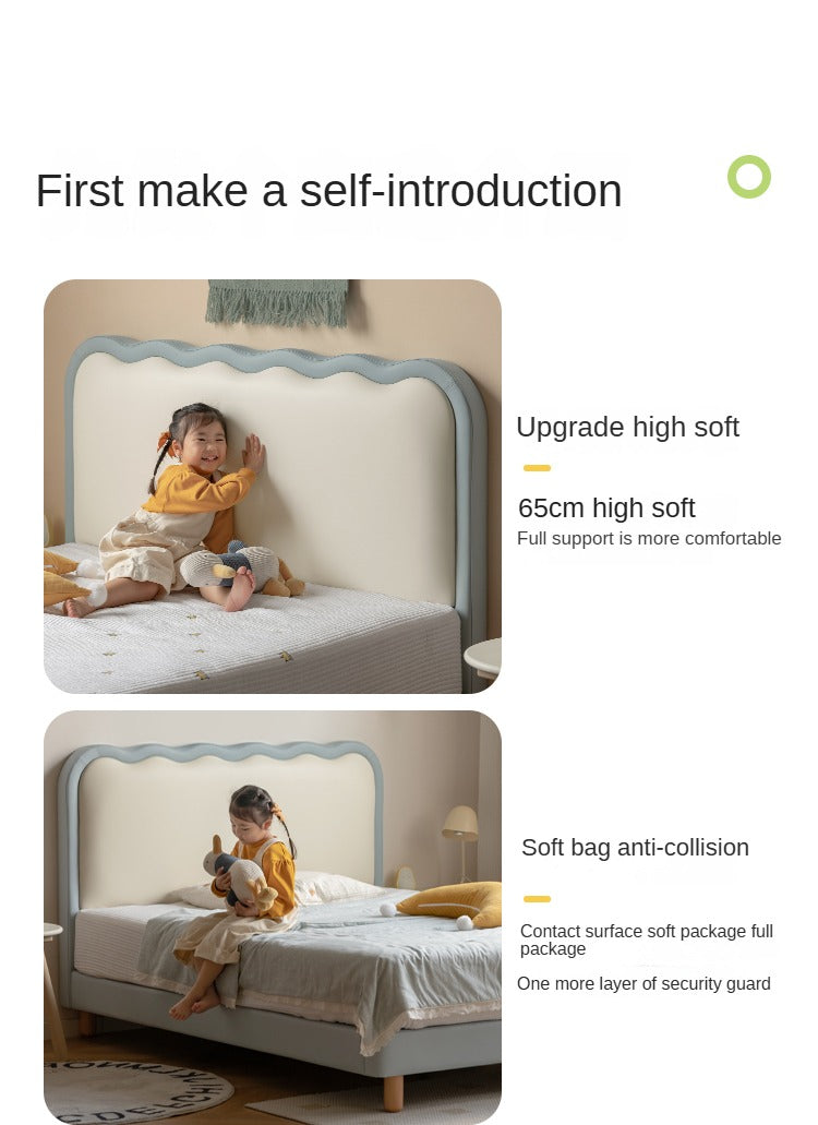 Organic Leather Children's Soft Bed Boys and Girls.