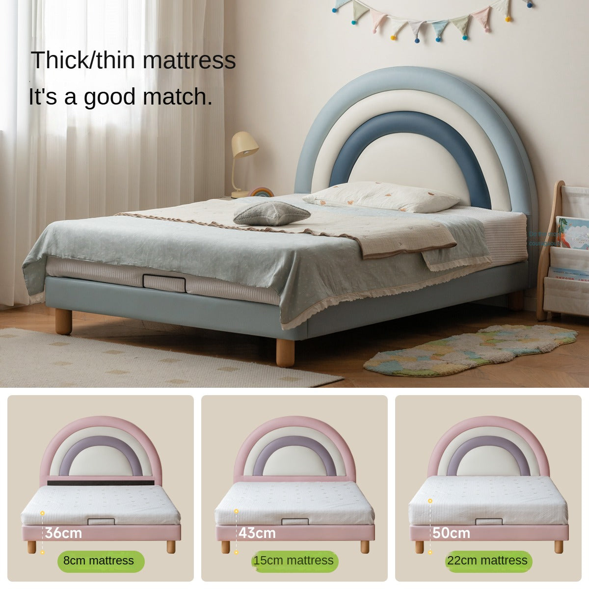 Organic leather Children's Soft Rainbow Bed.