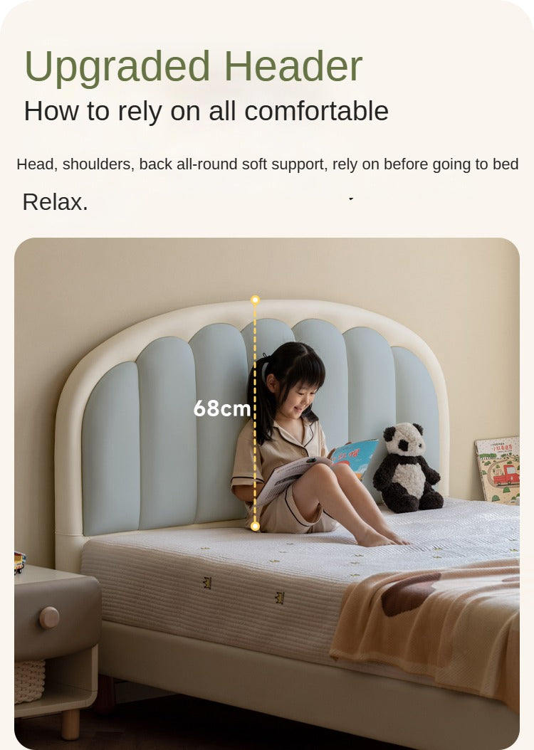 Organic leather Children's Cream Style Soft Bed.