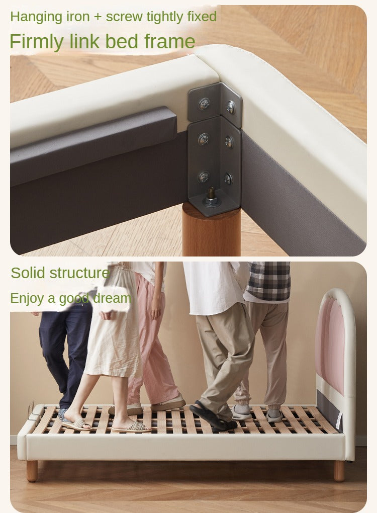 Organic leather Children's Cream Style Soft Bed.