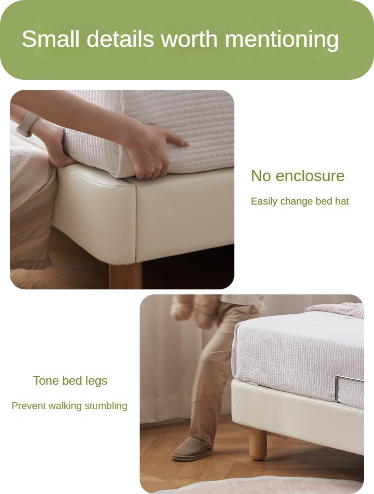 Organic leather Children's Cream Style Soft Bed.