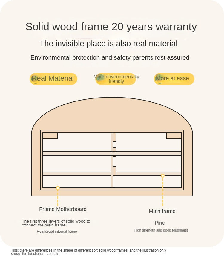 Organic leather Children's Cream Style Soft Bed.