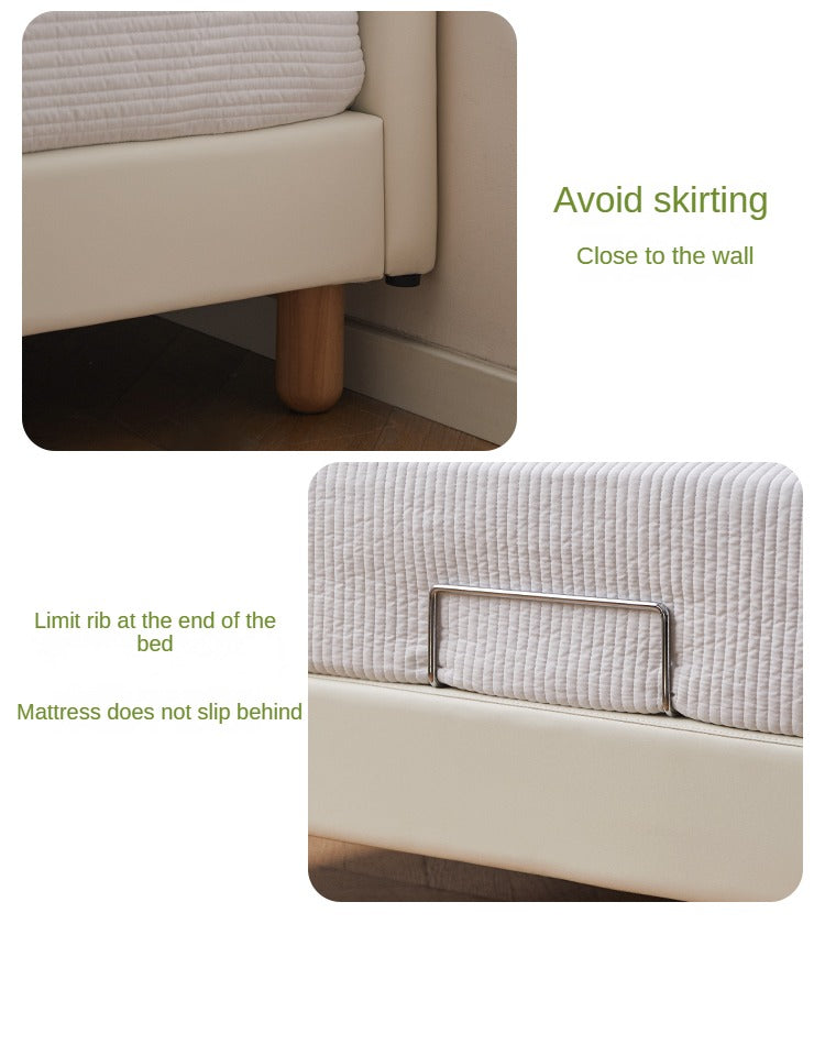 Organic leather Children's Cream Style Soft Bed.