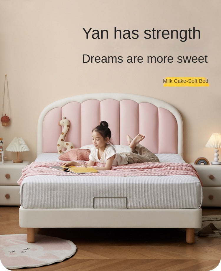 Organic leather Children's Cream Style Soft Bed.