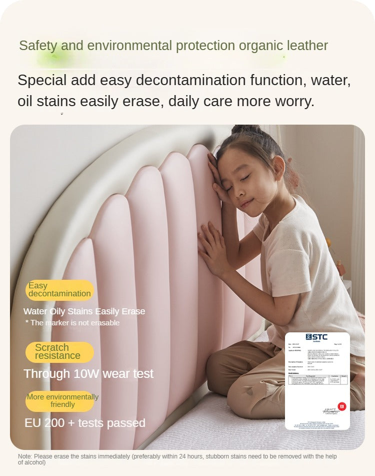 Organic leather Children's Cream Style Soft Bed.