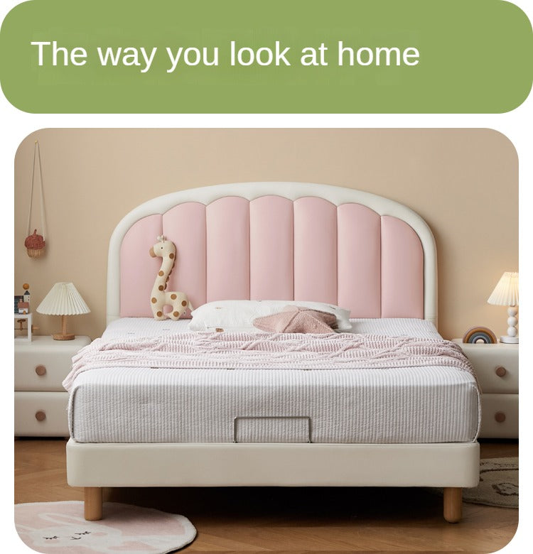 Organic leather Children's Cream Style Soft Bed.