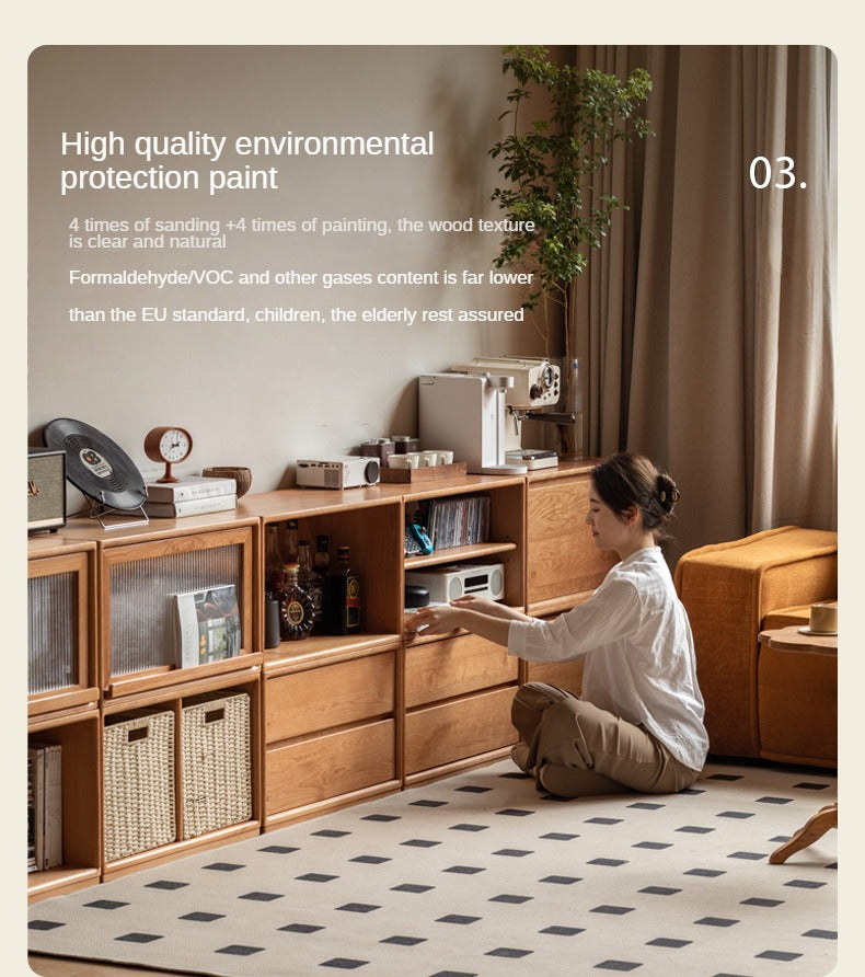 Cherry Solid Wood Free Combination Bookcase.