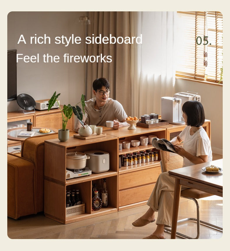 Cherry Solid Wood Free Combination Bookcase