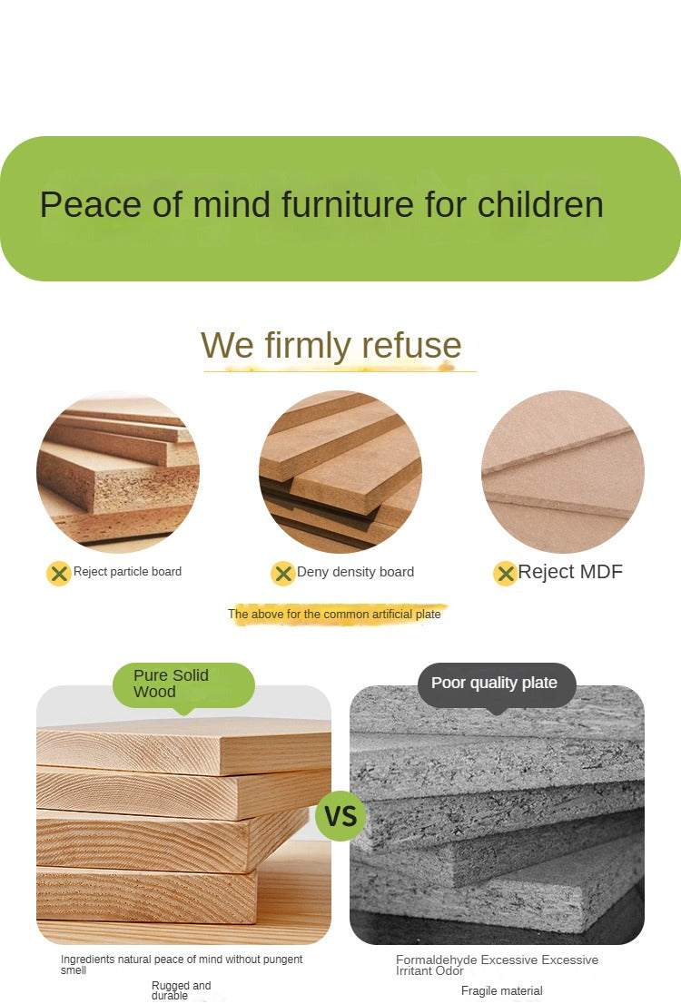 Rubber Wood White Cream Style Children's Soft Bed.